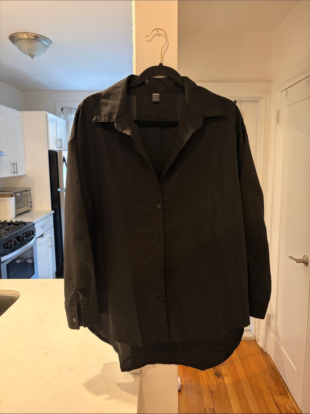SHEIN Black Button-Down Women's Shirt
